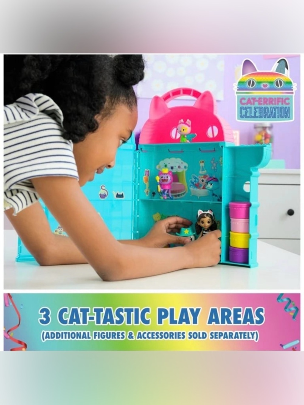 Gabby’s Dollhouse On The Go Dollhouse 12-inch Playset Collectible Gabby Figure - Picture 3 of 12